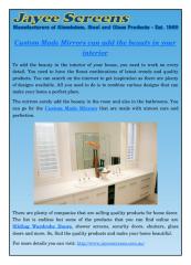 Custom Made Mirrors can add the beauty in your interior.pdf